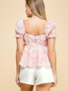 Floral Square Neck Blouse