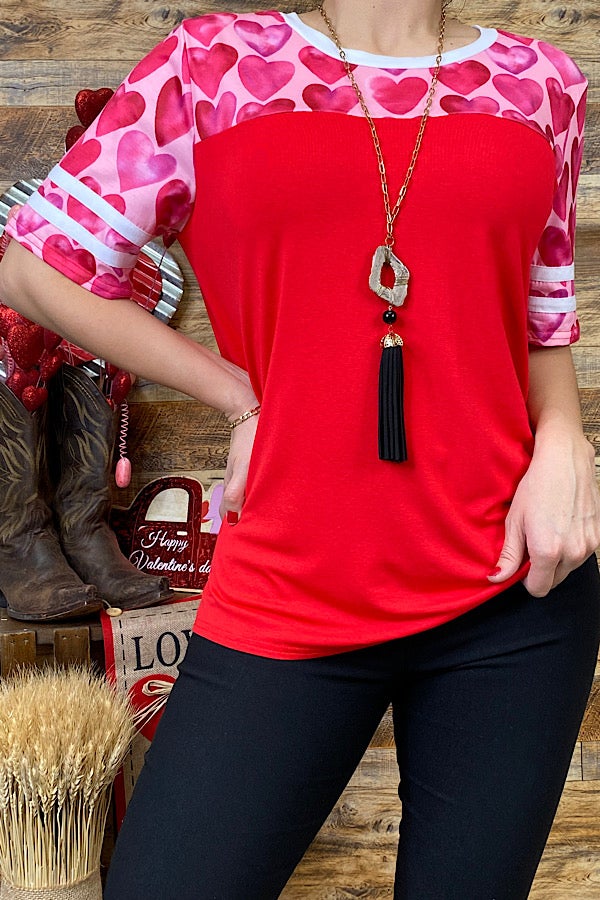 Valentines Color Block Top