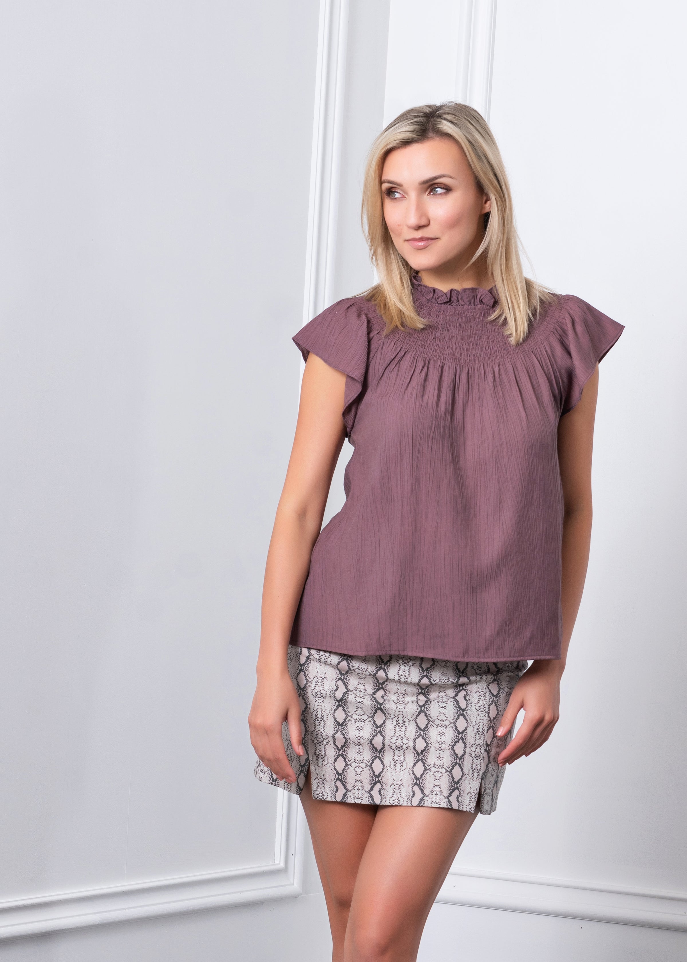 Snakeskin Mini Skirt