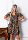 Leopard Pintucked Dress