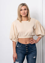 ONE LEFT!!! Quarter Puff Sleeve Crop Top