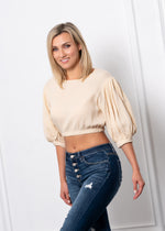 ONE LEFT!!! Quarter Puff Sleeve Crop Top