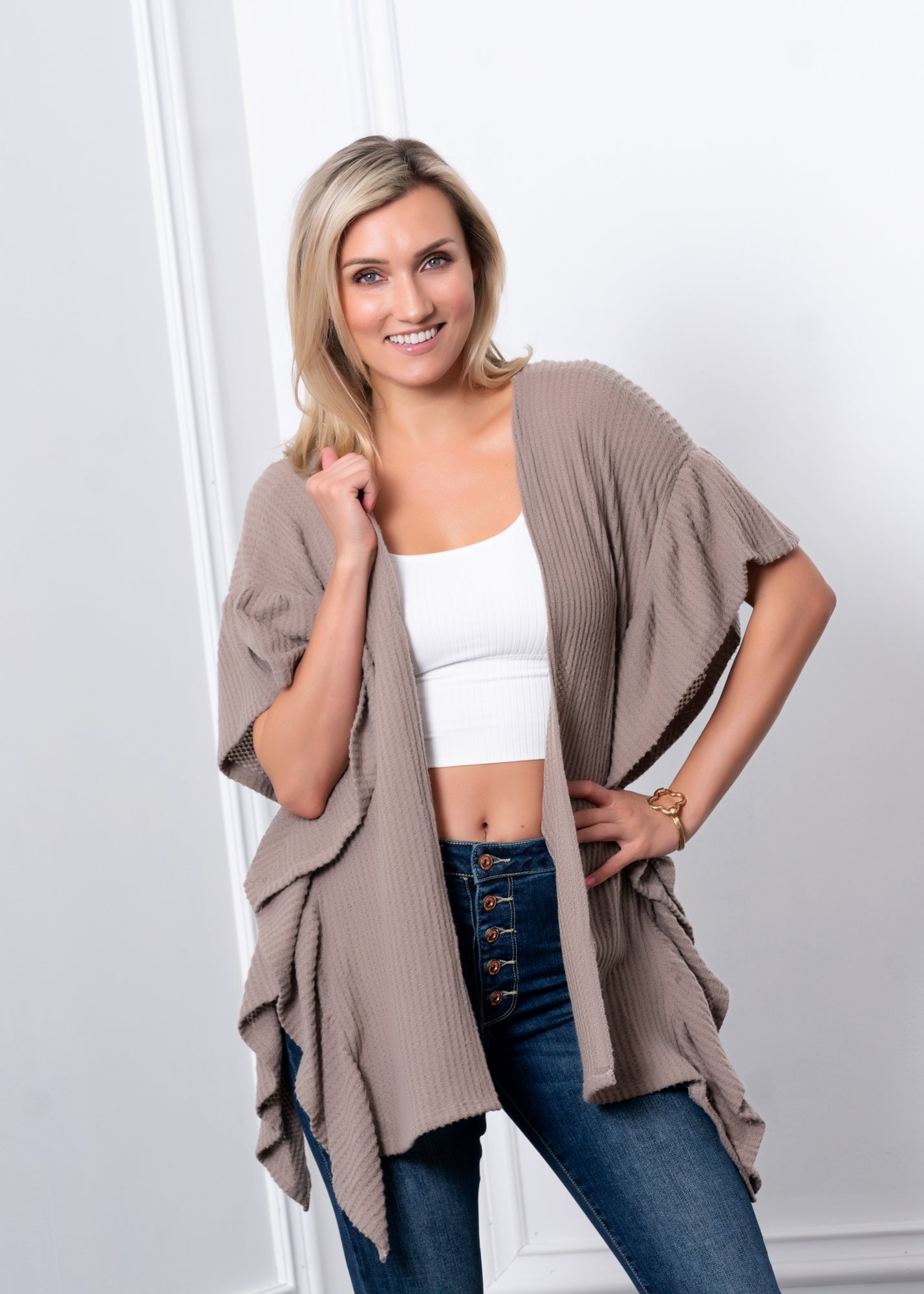 Ruffle Sleeve Kimono