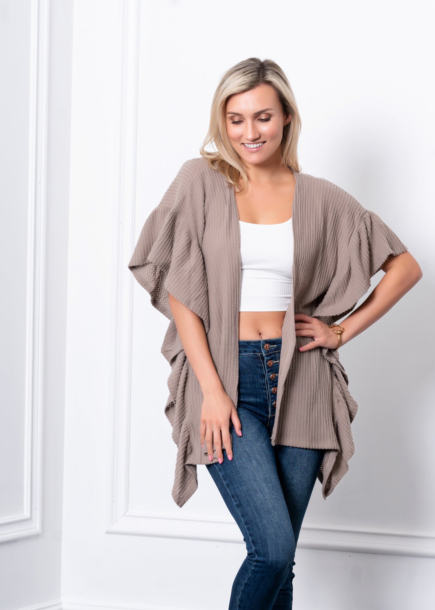 Ruffle Sleeve Kimono