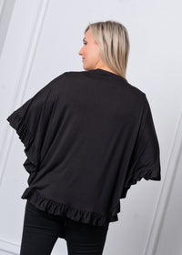 Everyday Cardigan Lightweight Knit Wrap - Black and Burgundy