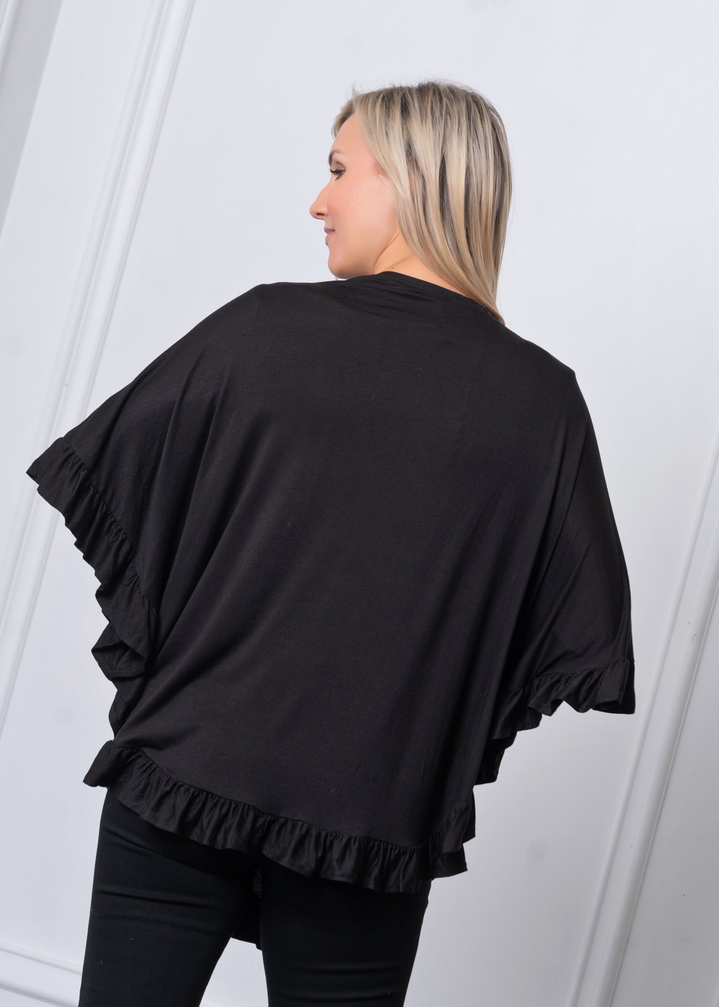 Everyday Cardigan Lightweight Knit Wrap - Black and Burgundy