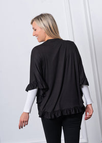 Everyday Cardigan Lightweight Knit Wrap - Black and Burgundy