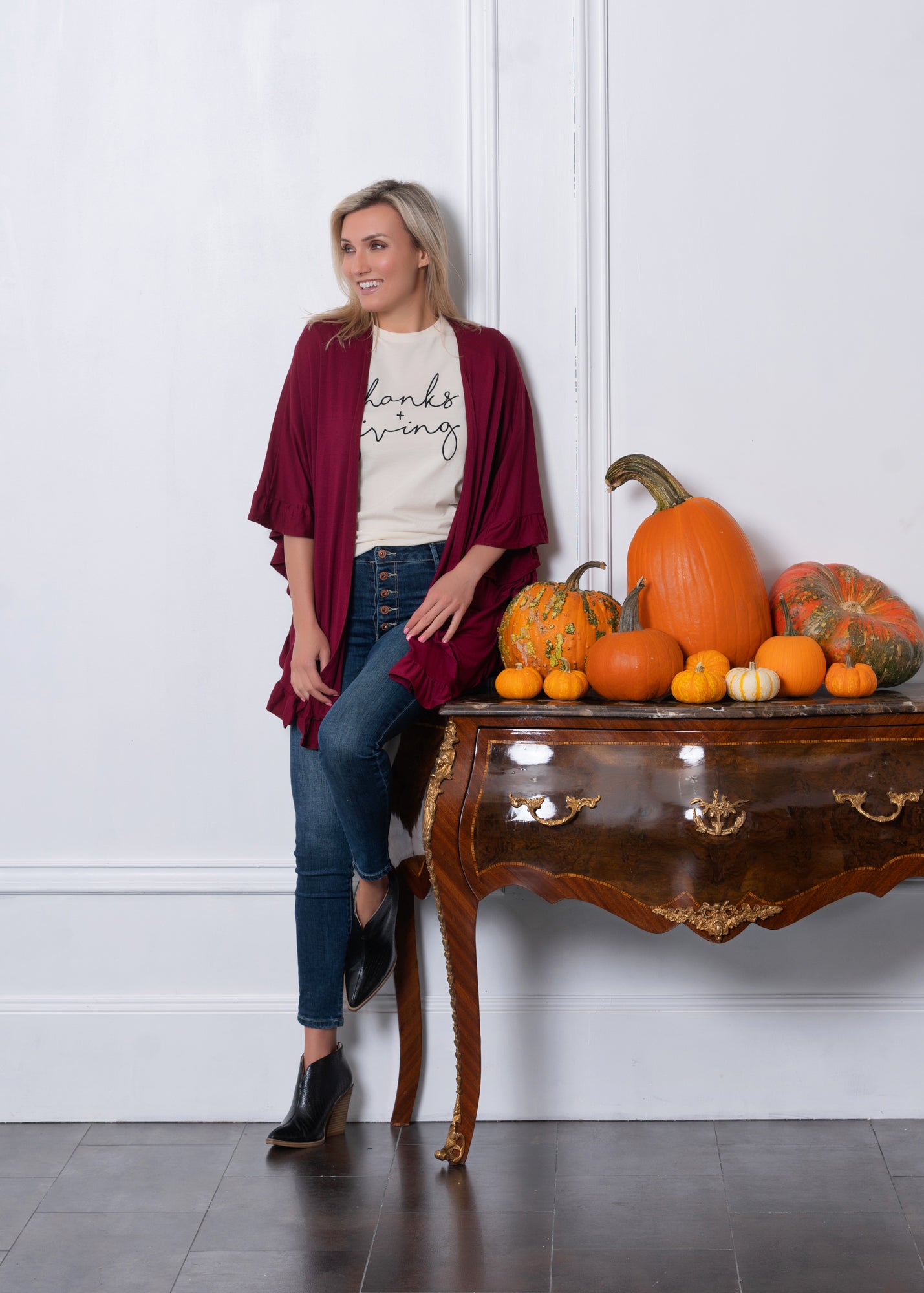 Everyday Cardigan Lightweight Knit Wrap - Black and Burgundy