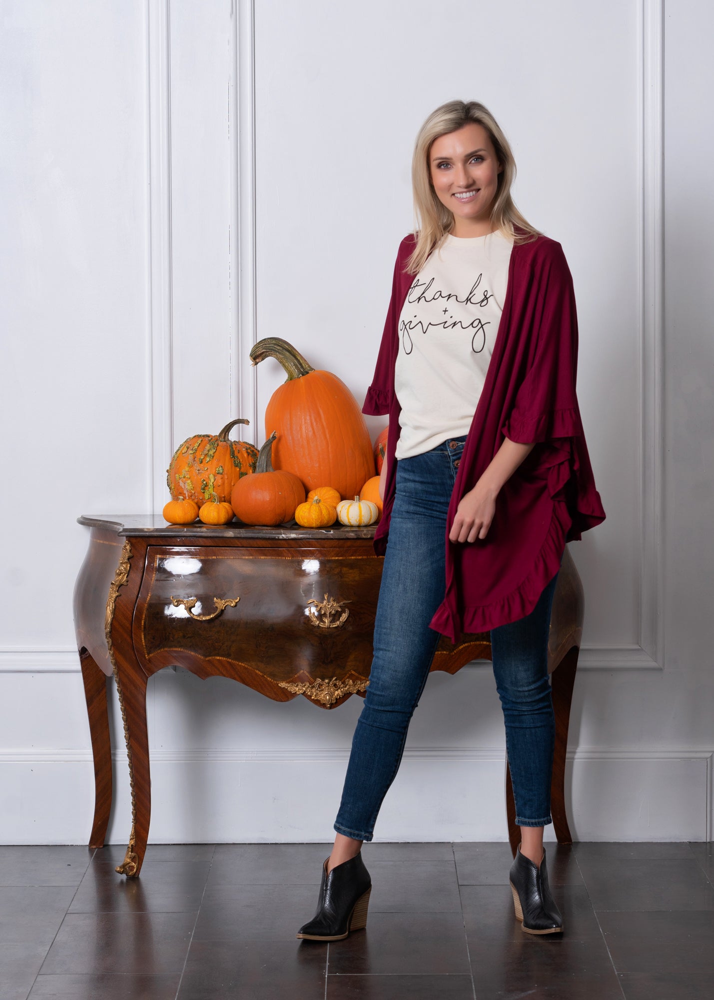 Everyday Cardigan Lightweight Knit Wrap - Black and Burgundy