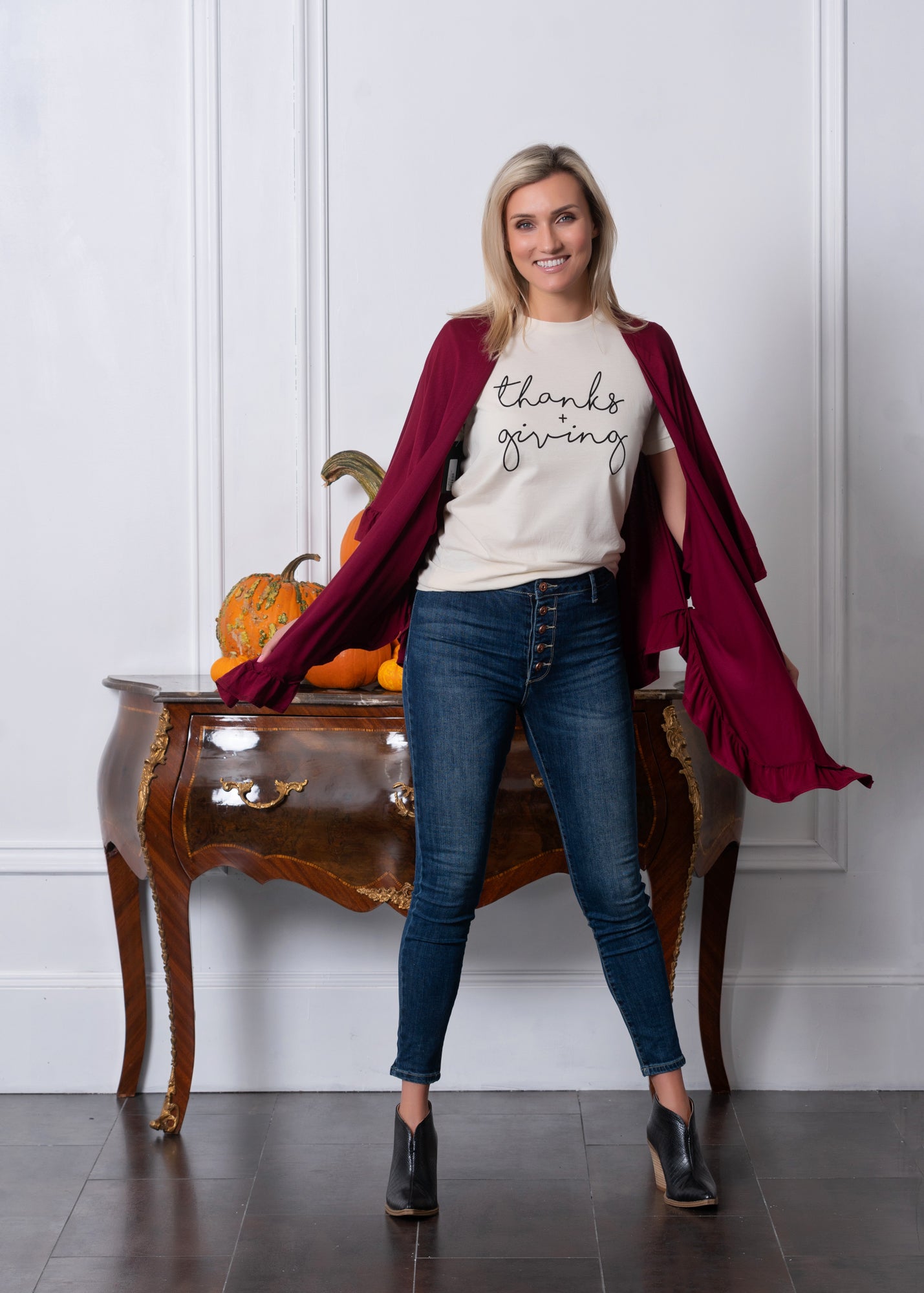 Everyday Cardigan Lightweight Knit Wrap - Black and Burgundy