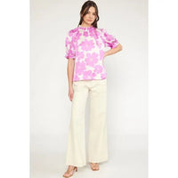 Floral Mock Neck Blouse