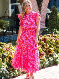 J. Marie Ruby Ruffle Blouse