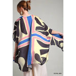 Satin Abstract Kimono