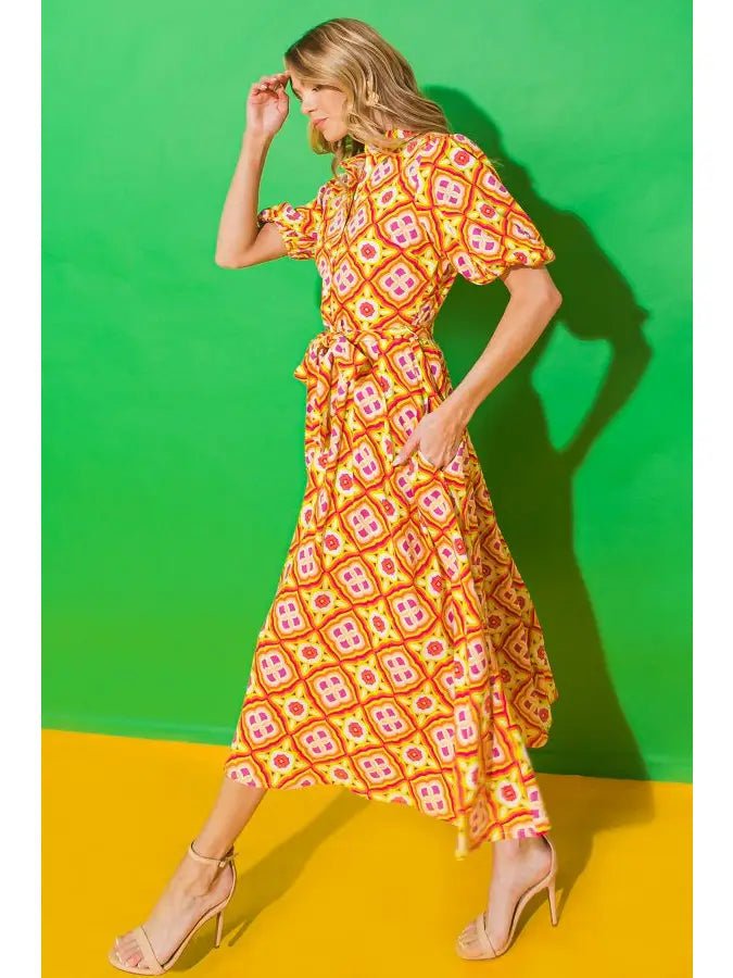 Woven Printed Midi Dress