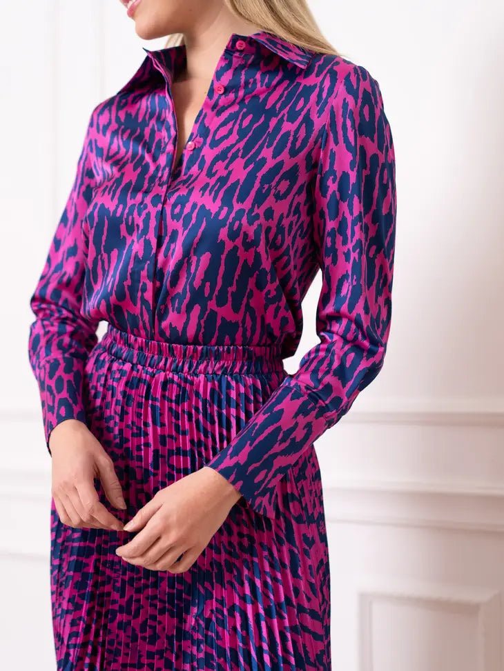 Lea Leopard Satin Blouse