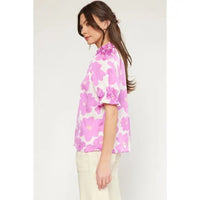 Floral Mock Neck Blouse