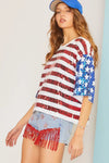 Patriotic Sequin Top - Striped