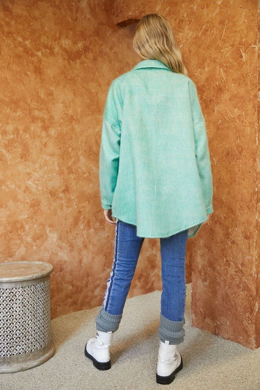 The Classic Cozy Shacket - Mint
