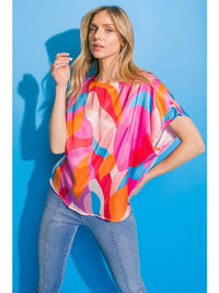 Printed Satin Top