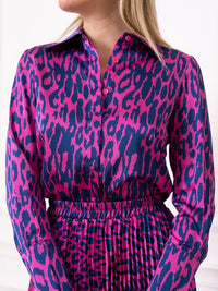 Lea Leopard Satin Blouse