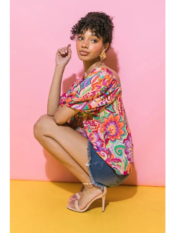 Floral Puff Sleeve Blouse