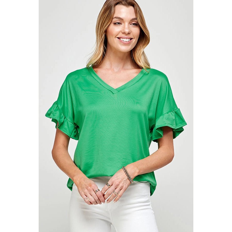 Ruffle Sleeve Blouse