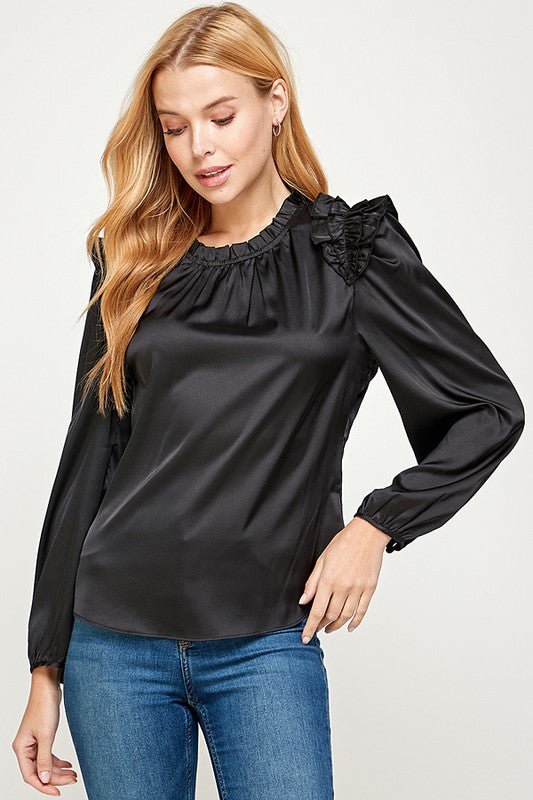 Pleated Ruffle Top