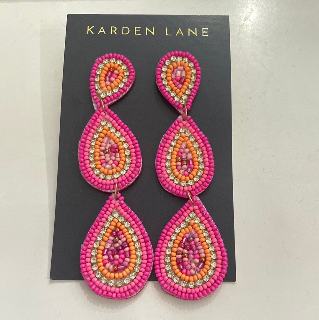 Cascading Teardrop Earrings - Pink