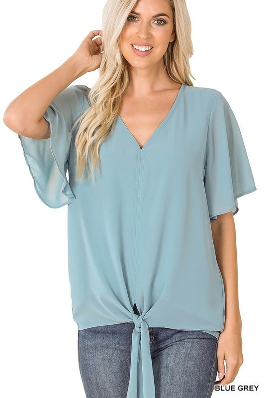 Chiffon Front Tie Top
