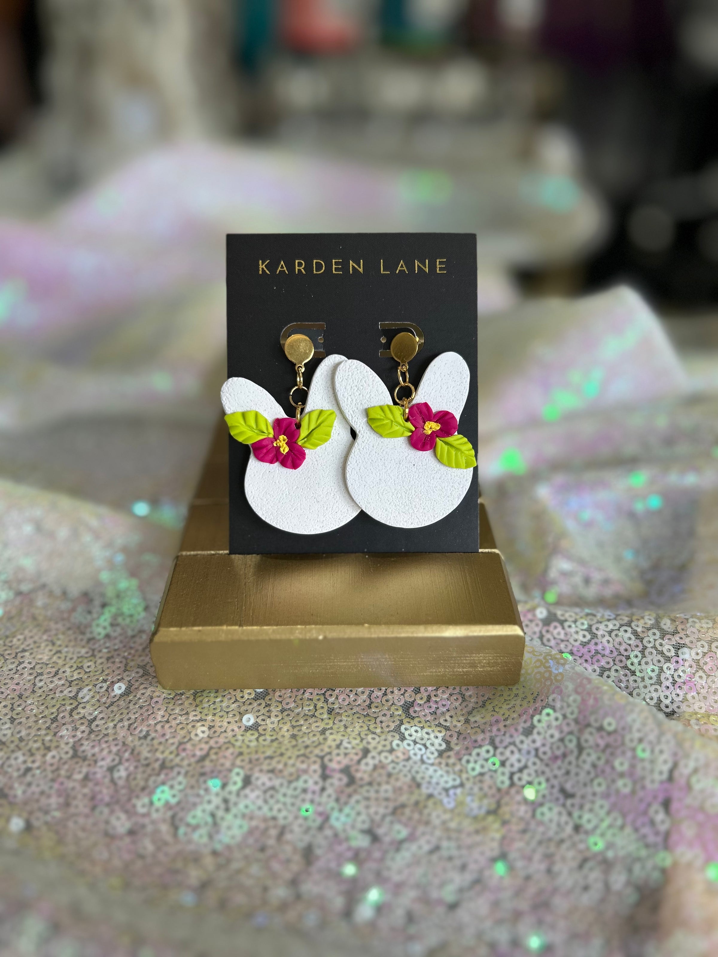 Hibiscus Bunny Earrings