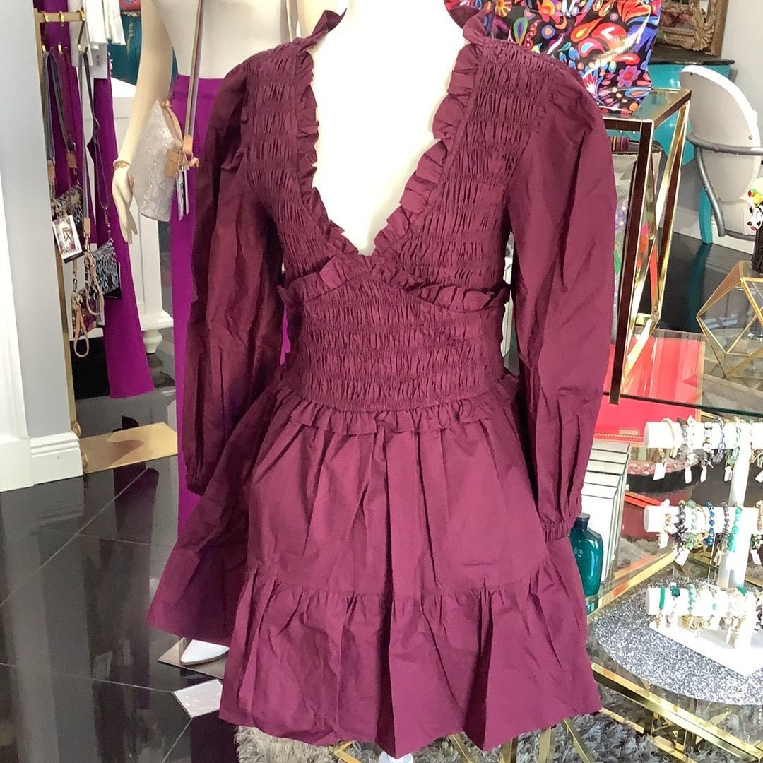 Poplin Smocked Mini Dress