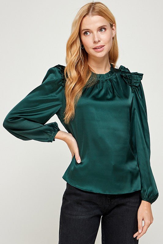 Pleated Ruffle Top