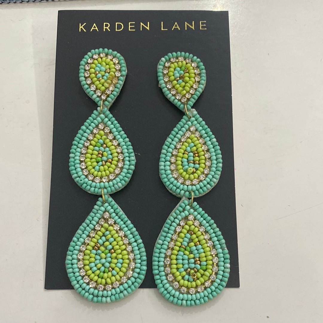 Cascading Teardrop Earrings - Mint