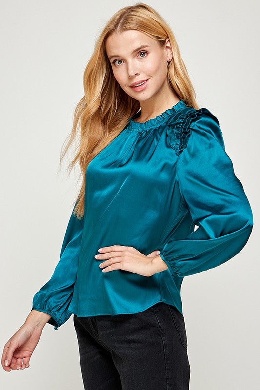 Pleated Ruffle Top