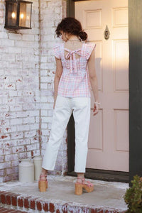 Gingham Babydoll Blouse