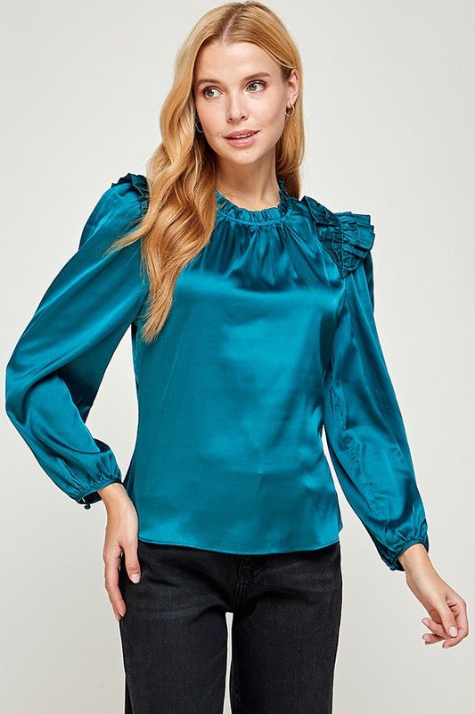 Pleated Ruffle Top