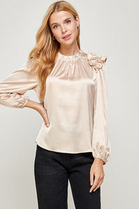 Pleated Ruffle Top