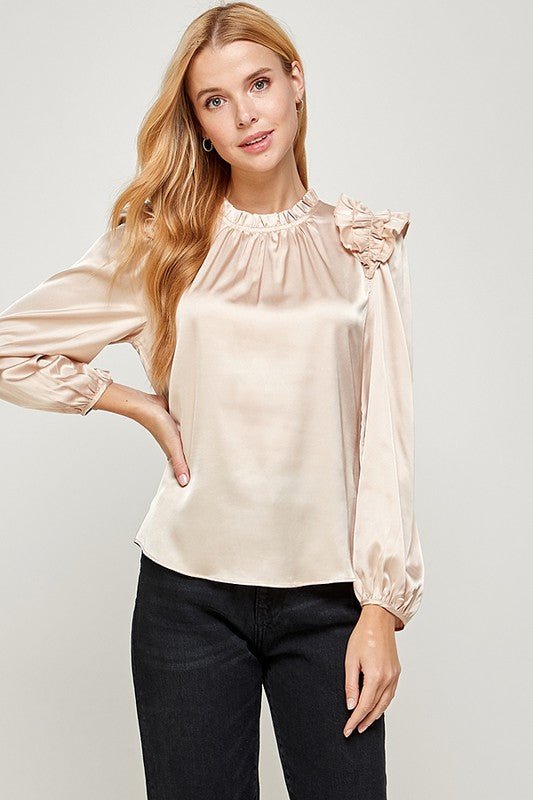 Pleated Ruffle Top